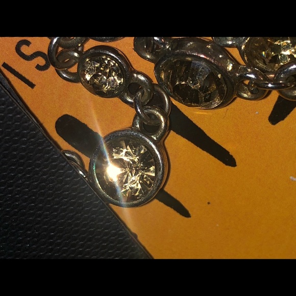 18” gold coated chain with pink stone insets - Picture 4 of 6